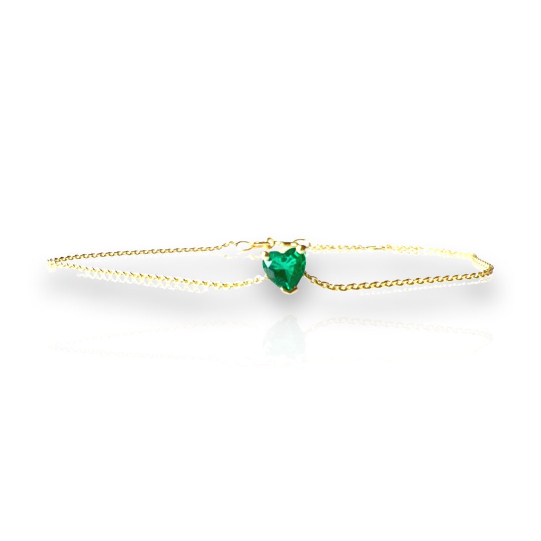 Green Peridot Bracelet, Heart Gems, Victorian Reproduction Jewelry #B3 –  Silver Embrace
