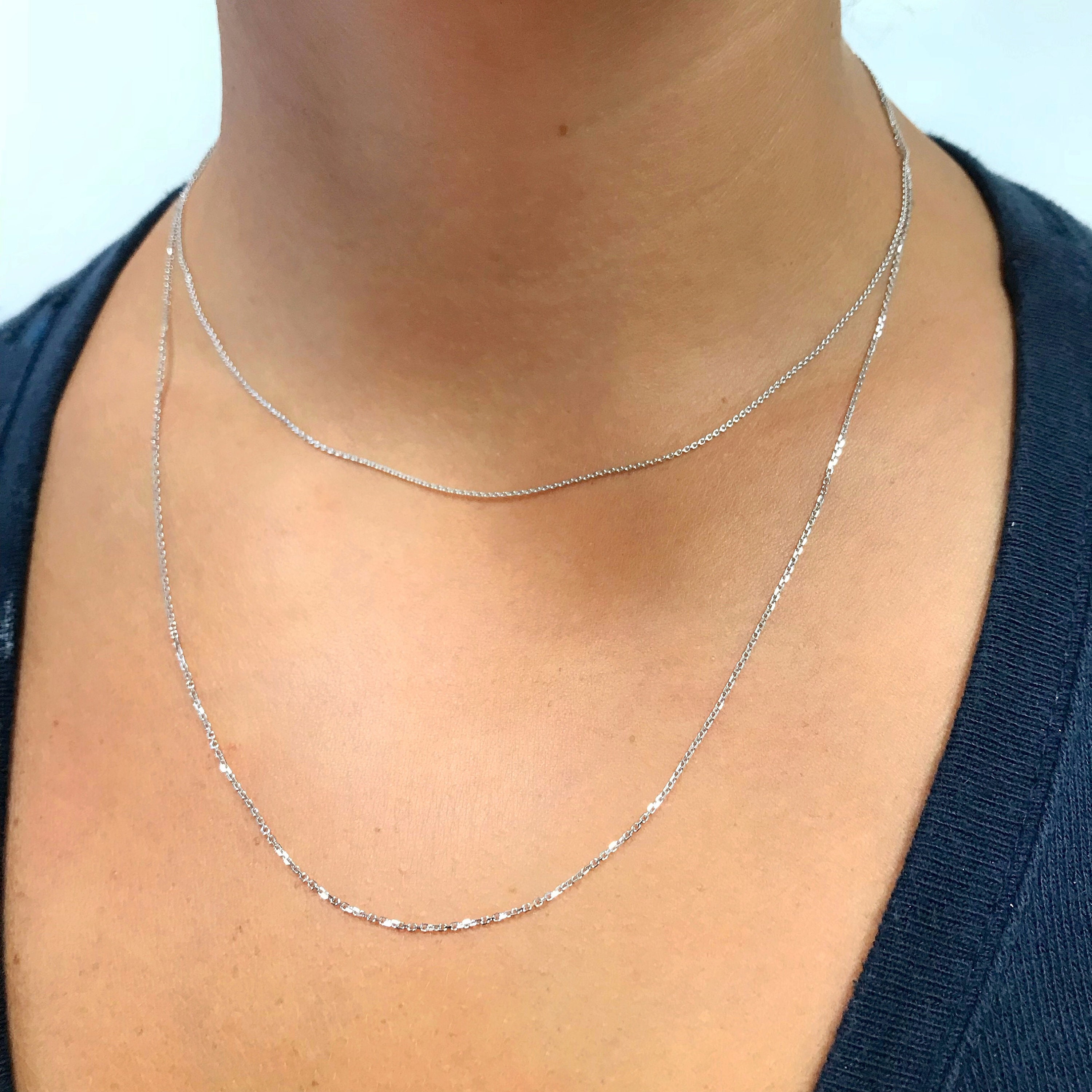 14K Fine Gold Double Strand Necklace Layered Necklace Etsy