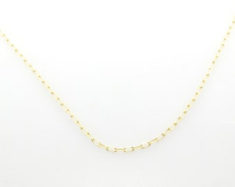 14K Gold Mini Open Link Chain Necklace, Pendant Link Chain, Solid Gold Link Chain Necklace, 14K Gold Pendant Chain