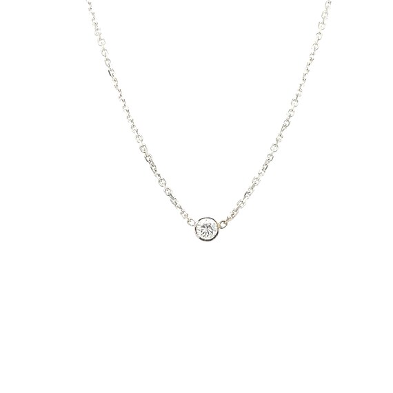 Diamond bezel necklace yellow gold discount
