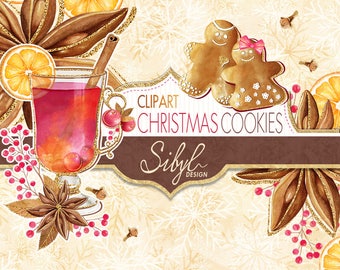 Christmas Digital Clip Art, Noel Cookies Clip art, Xmas Cookies Clip art, Gingerbread Cookies Candy Jars, Holiday Clip art, Xmas clipart