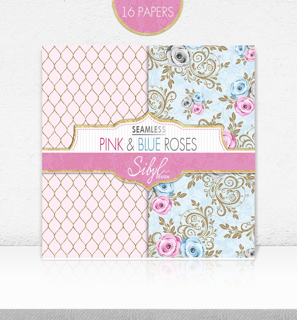 Seamless Floral Digital Paper Pink Roses Pattern Digital - Etsy
