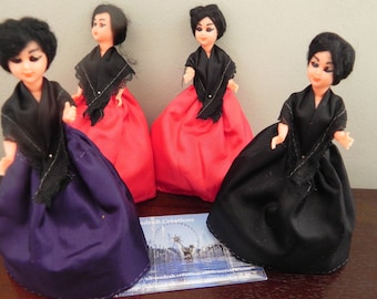 A doll 10 cm celluloid black skirt to customize