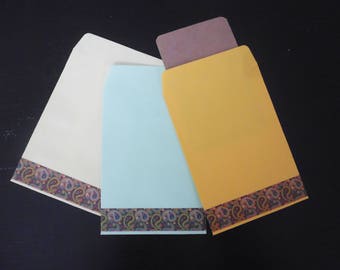 60 sacchetti regalo/contenitori dragati decorati con un nastro adesivo indiano che misura 7 x 11 cm aperto