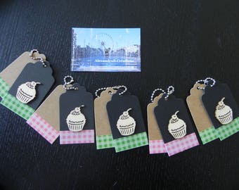 COLLECTION 5 + 5 labels labels kraft 7 x 4 cm cupcake theme