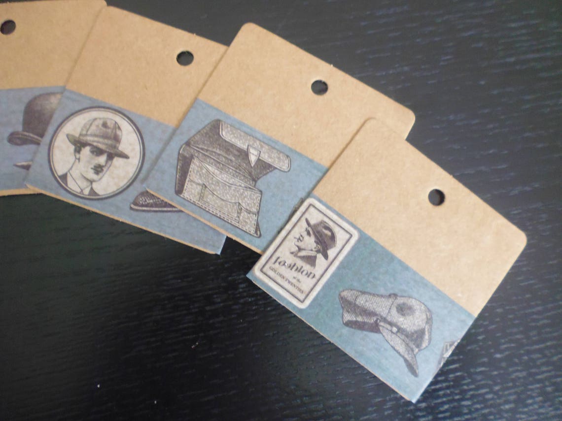 RETRO MEN collection 20 Kraft cardstock labels 6 x 6 cm Etsy