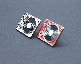 Record Player Enamel Pin - Record Player brooch