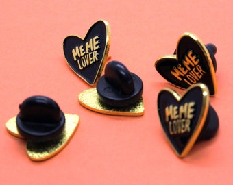 Meme Lover Pin · Meme Lover enamel pin · Meme Pin · Pin · 2000s Pin · Heart Brooch · heart enamel pin