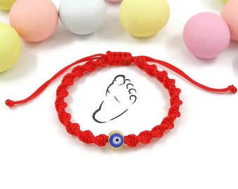 Tobillera de ojo malvado para bebé, pulsera de tobillo para bebé, tobillera para niño pequeño, tobillera para recién nacido, pulsera de protección para bebé, pulsera para el pie del bebé, tobillera con dijes