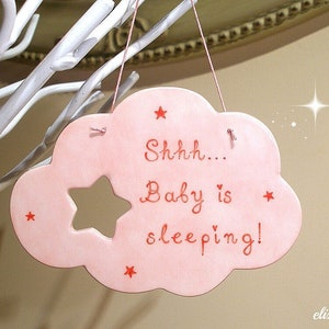 Baby Schild, Pssst Schild, Baby Mädchen Türschild, nicht klopfen Schild, Baby Türschild, Türschild Baby, Mädchen Kinderzimmer, neues Baby Schild