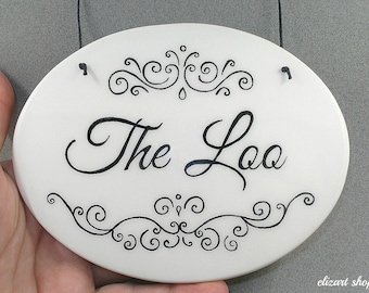 The loo sign, toilet sign, bath door sign, bathroom sign, WC sign, english sign, hanging bath sign, restroom sign, british sign, the loo