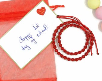 Mommy and me bracelet, first day of school bracelet, mother son bracelet, kindergarten bracelet, matching bracelets, back to school gift