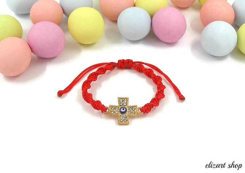 Baby Protection Bracelet Baby Cross Bracelet Evil Eye Baby Etsy