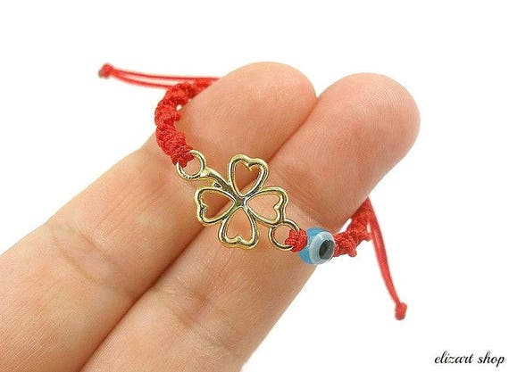 Baby Protection Bracelet Good Luck Bracelet Evil Eye Bracelet Red Bracelet Baby Lucky Bracelet Clover Bracelet Infant Bracelet Etsy