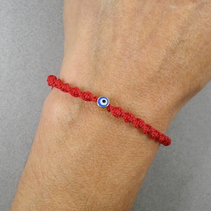 Pulsera contra el mal de ojo, pulsera de protección, amuleto de protección, pulsera de hilo rojo, protección contra la empatía, joyería contra el mal de ojo, pulsera de la cábala.