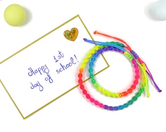 Mommy and me bracelet, first day of school bracelet, mother son bracelet, kindergarten bracelet, matching bracelets, back to school gift