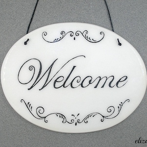 Welcome sign, front door sign, porch welcome sign, front porch sign, entryway sign, welcome home sign, doorway sign, entrance sign.