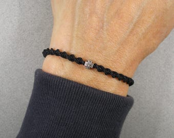 Bracciale con croce da uomo, braccialetto cristiano, braccialetto religioso, braccialetto della fede, gioielli con croce, braccialetto di protezione, piccolo braccialetto con croce