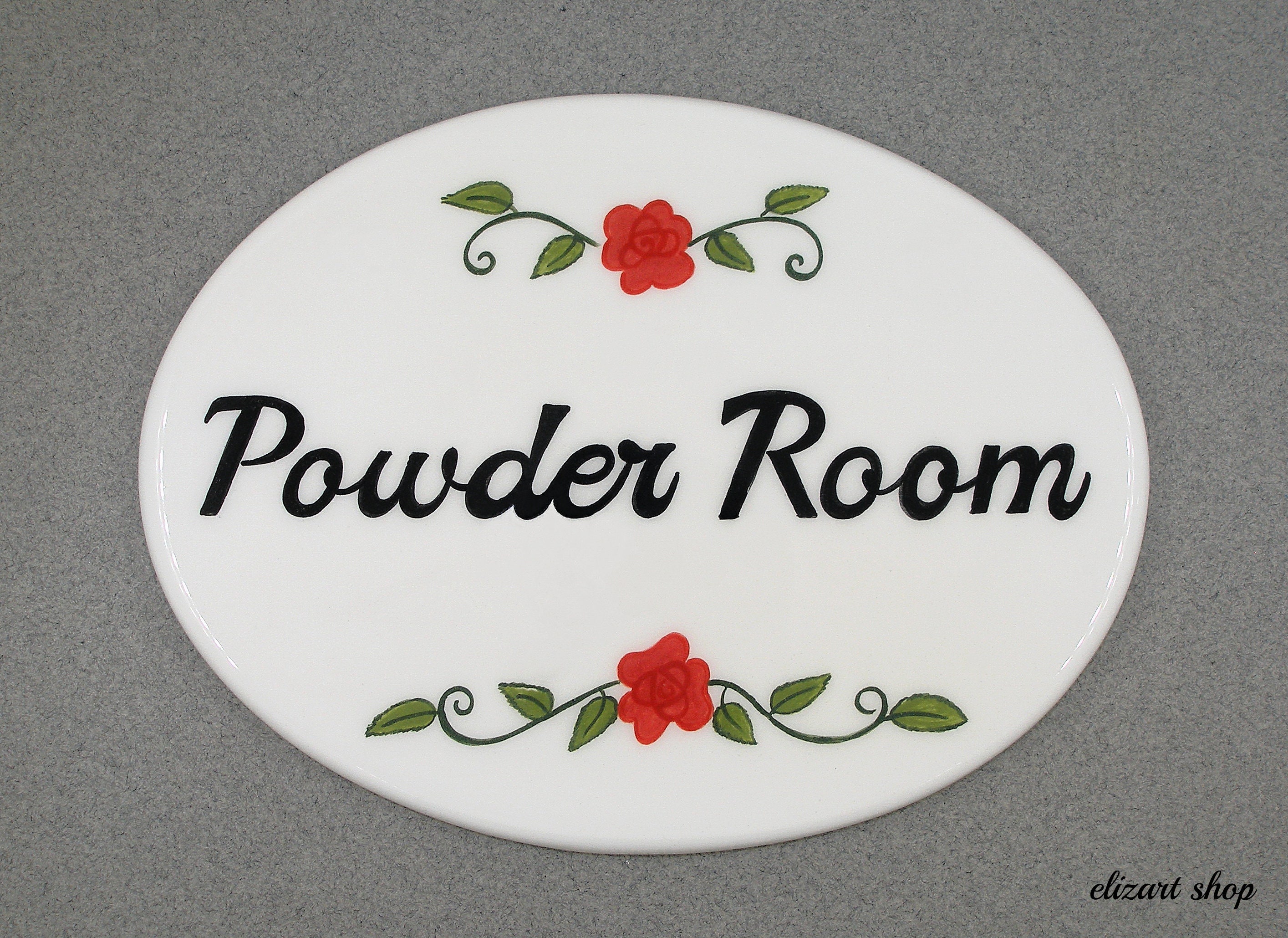 Powder Room Sign Hand Painted Sign Toilet Sign Hanging Bath Etsy Canada