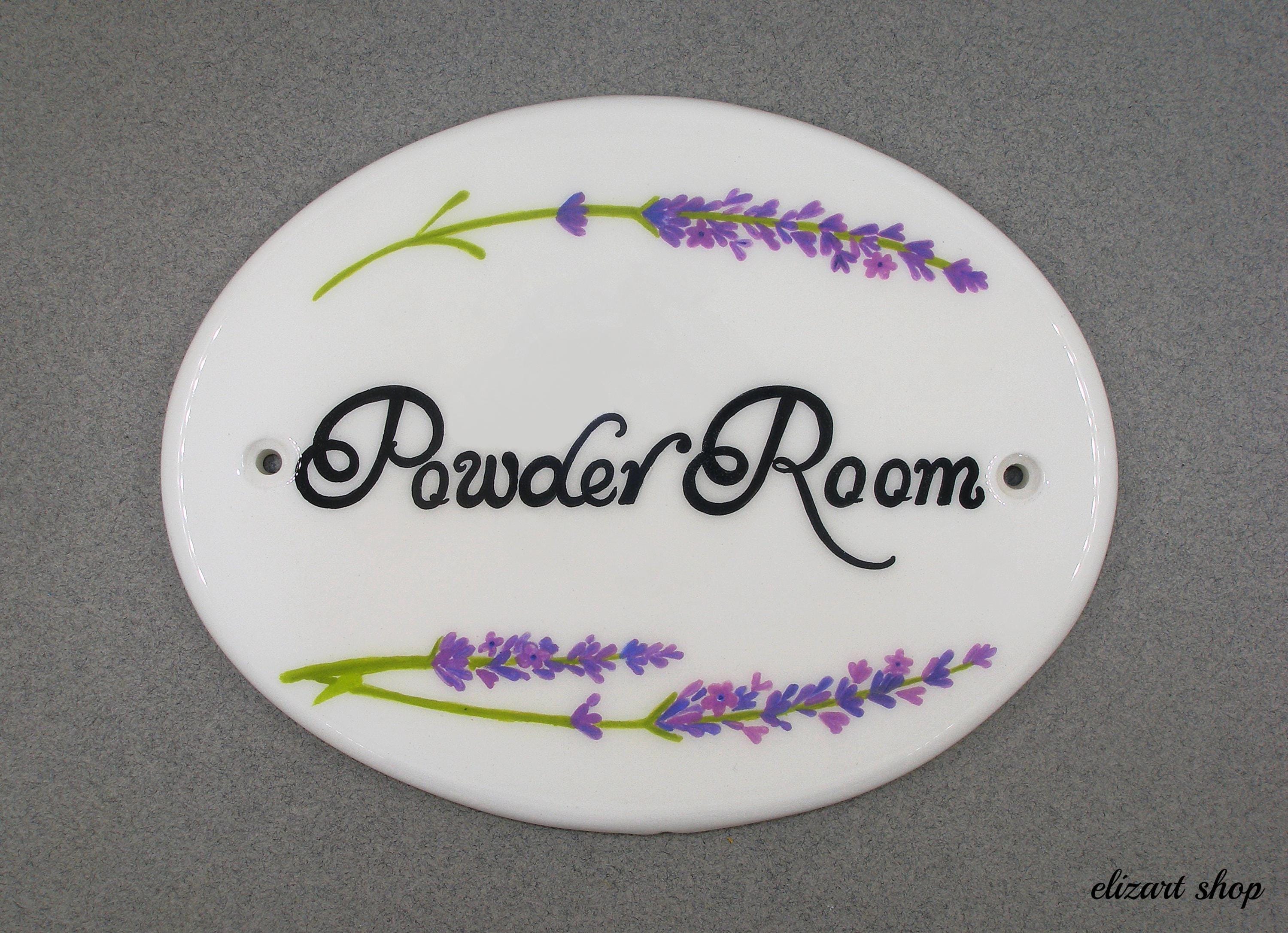 Powder Welcome Signs Powder Room Sign, Hand Painted Sign, Ceramic Sign, Toilet Door Sign ...