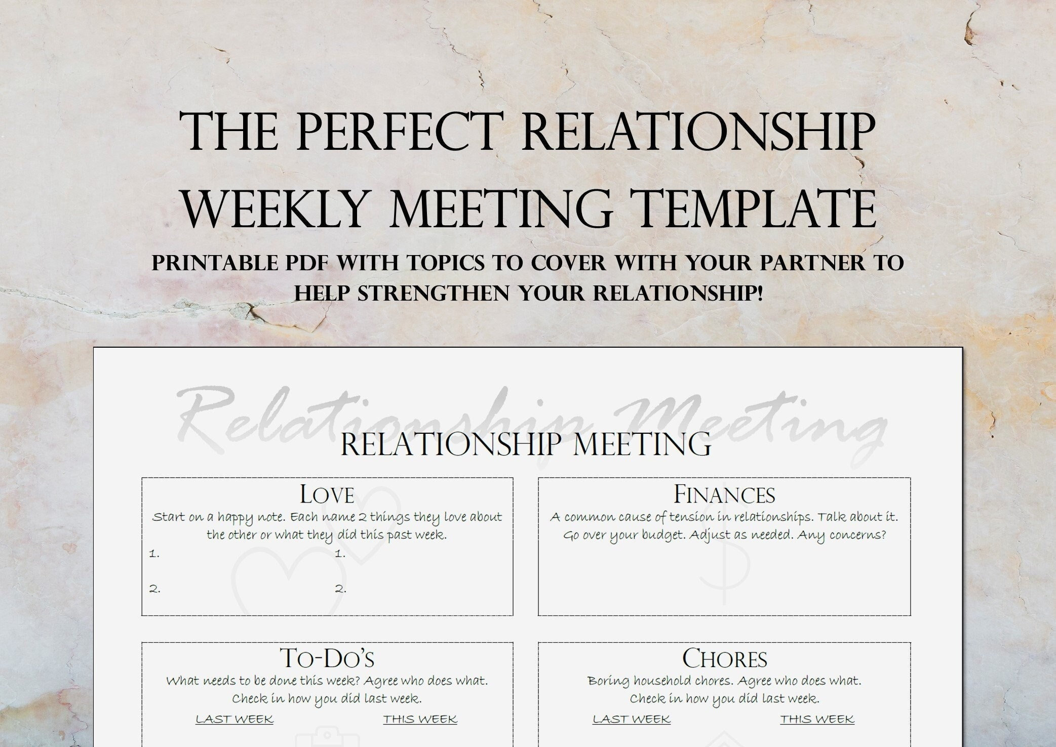 Relationship Meeting Template Printable PDF Etsy Relationship Meeting Template Printable PDF Etsy