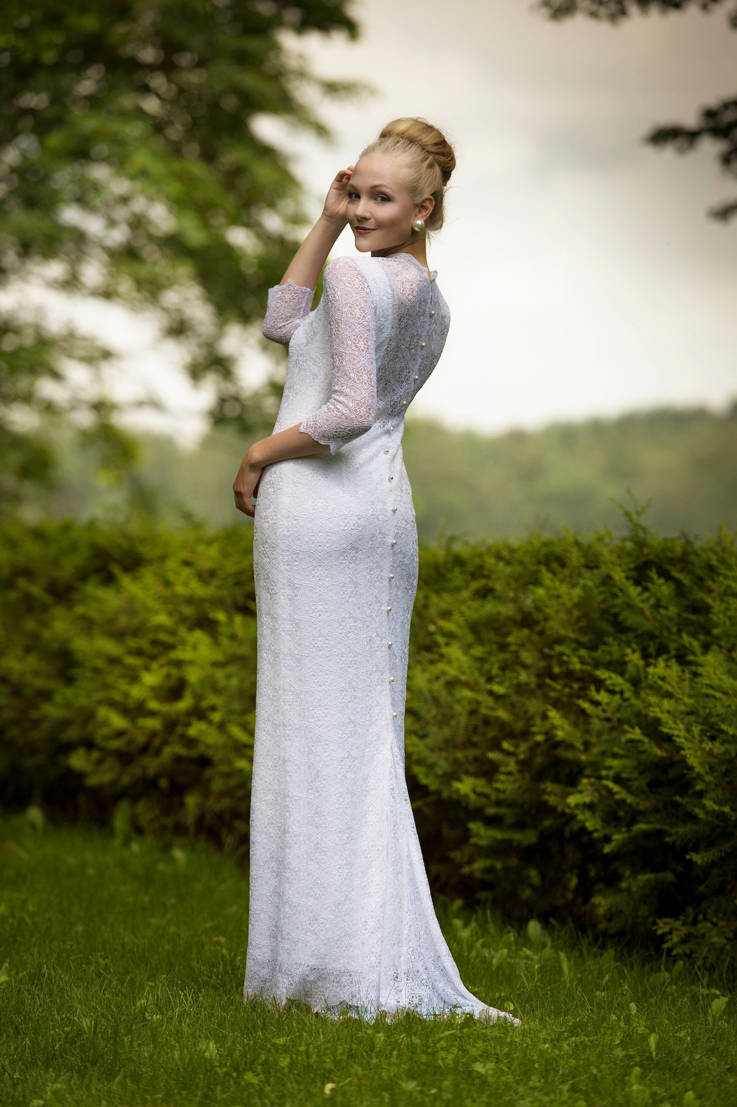 Victorian Style Lace Wedding Dress Boho Wedding Gown With Etsy