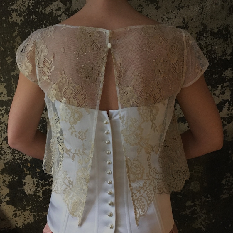 Bridal Cover Up Wedding Dress Topper Wedding cover up Lace Bolero Dress Topper Wedding Top Bridal Lace Top Wedding Separates