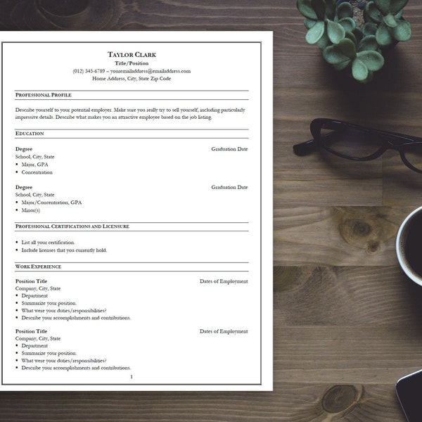 Curriculum Vitae CV Template for Researchers, Scientists, and Students; Also comes with cover letter and references; Proper CV, NOT a resume
