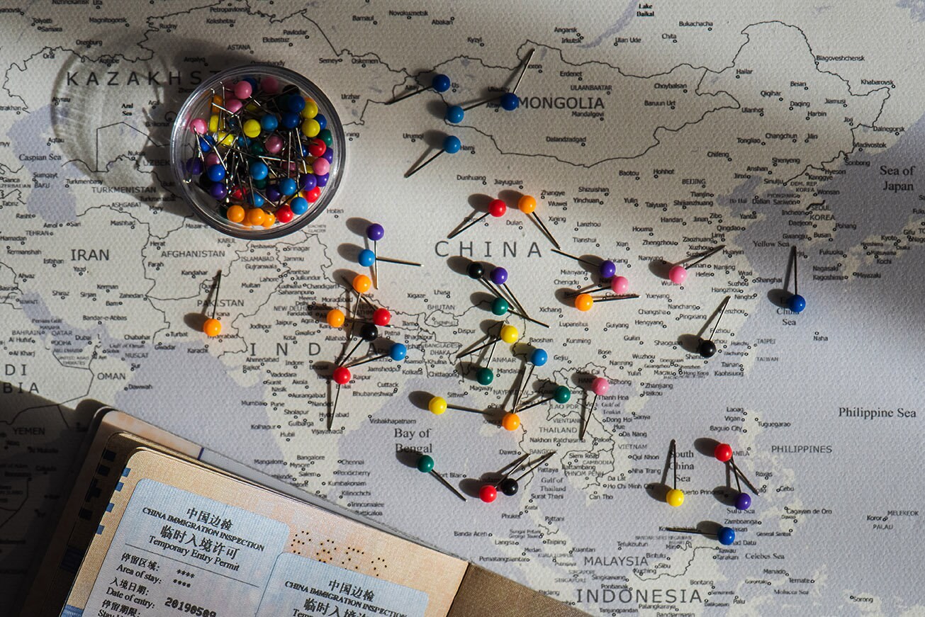 World Map on Canvas/push Pin Map on Canvas/100 Push Pins for - Etsy