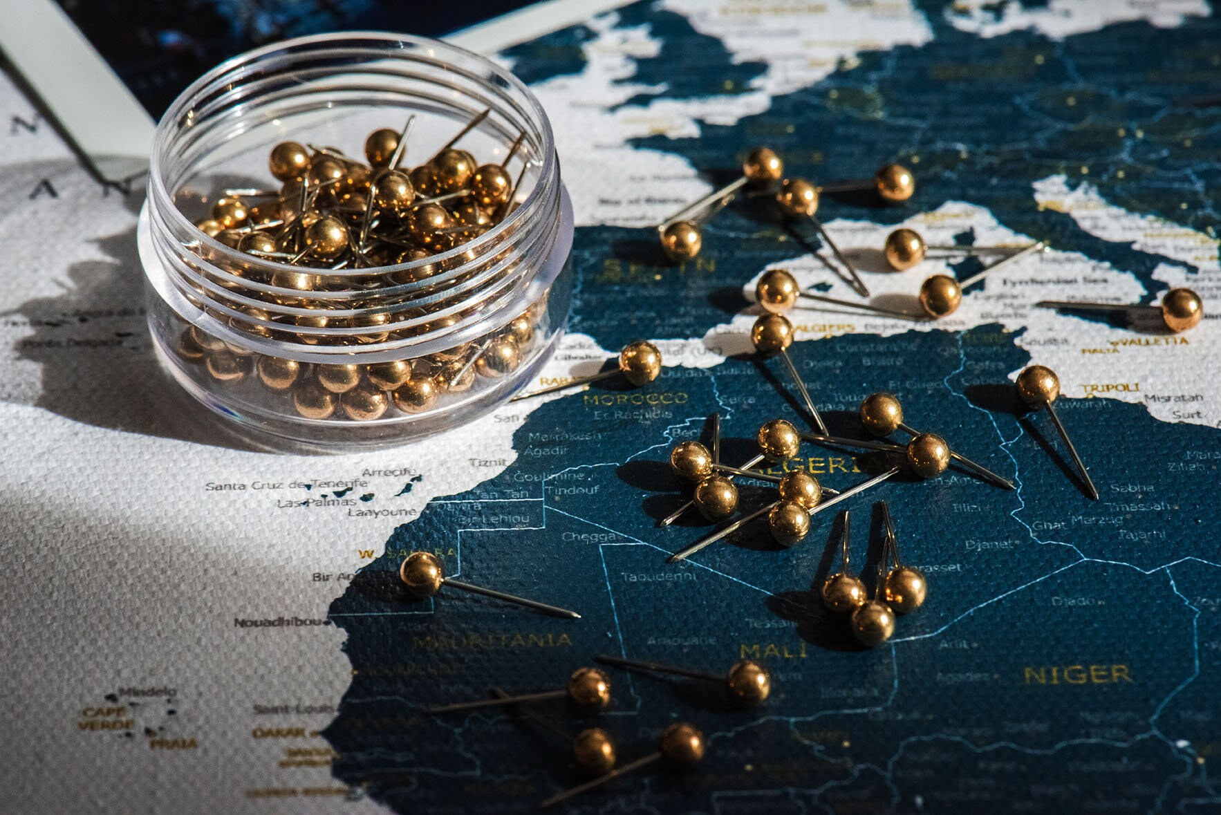 World Map on Canvas/push Pin Map on Canvas/100 Push Pins for - Etsy