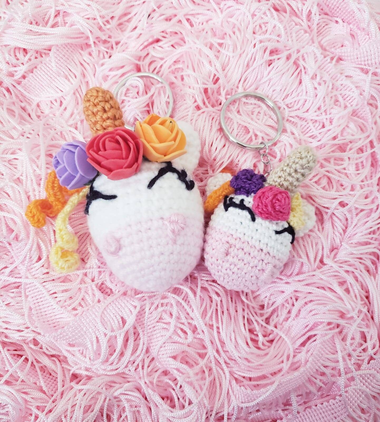 Unicorn Keychain AmigurumiCrochet Keychains Etsy