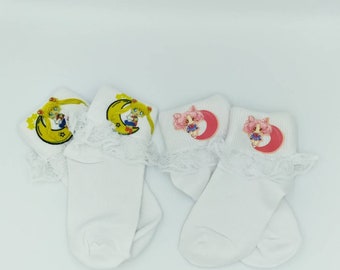 Cute Baby Socks Sailormoon Theme 3-12 Months w/Gift Box Cute Baby Socks Sailormoon Theme 3-12 Months w/Gift Box