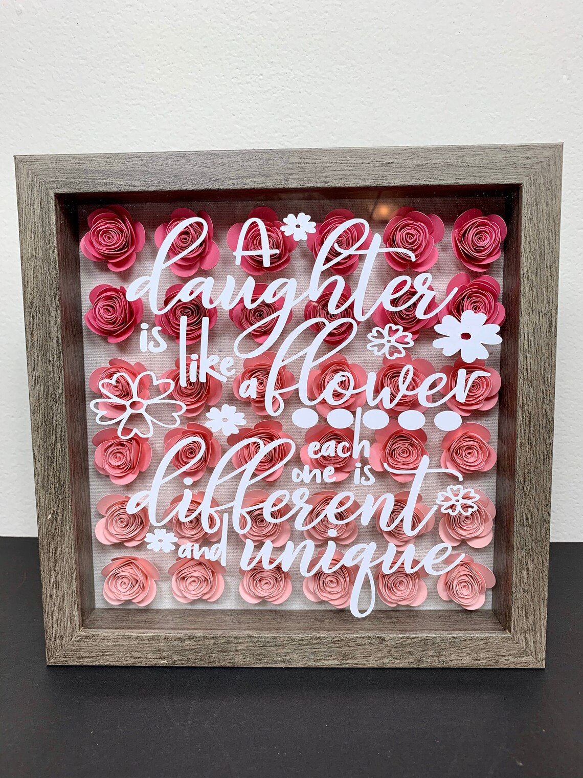 Daughter shadow box Pink shadow box Shadow box Wall Decor Etsy