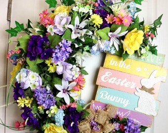 Easter Grapevine Wreath, Easter Wreath, Bunny Wreath for Front Door, Spring Wreath, Summer Wreath, Easter Decor