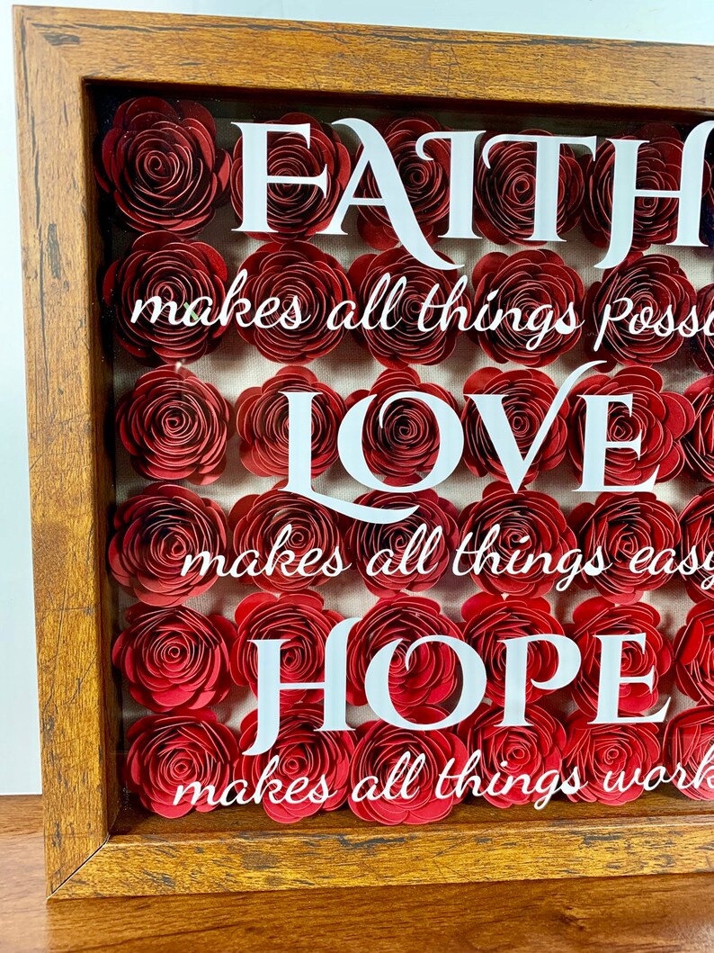 Faith Shadow box Religious shadow box Family Shadow Box Etsy