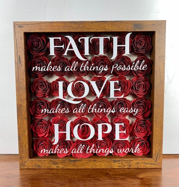Faith Shadow box Religious shadow box Family Shadow Box Etsy