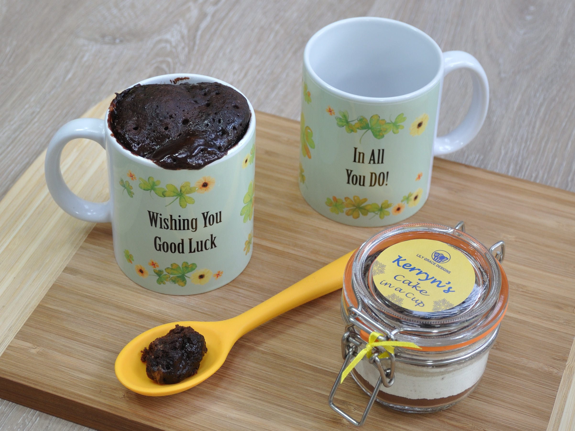 good luck mug gift personalised mug cake kit wish you luck