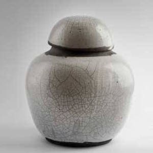 M/15 Cremation Urn for Ashes, Raku glazed ceramic memorial individual scattering urn - 100 cubic inches.