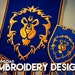 Alliance Lion Machine Embroidery Design World of Warcraft