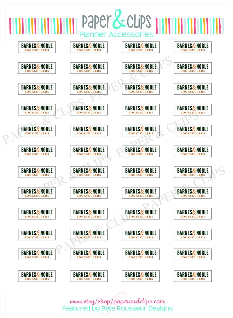 48 Barnes Noble Reminder Stickers Planner Stickers Etsy