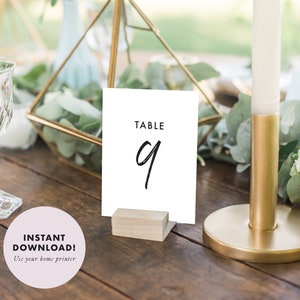 printable table number. bridal shower table numbers. wedding table numbers