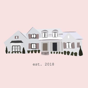 Custom Home Portrait, Farmhouse Portrait, Personalized House Drawing, Digital Portrait from Picture, Housewarming Gift