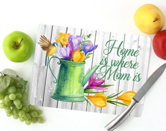 Home is where the Mom is Cutting Board Sublimation Design Template download png, Sublimate, Mothers day, flowers, sublimation graphics