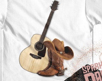 Cowboy guitar boots and hat sublimation design download, sublimate, png, men, digital design, printable, sublimation graphics, graphics