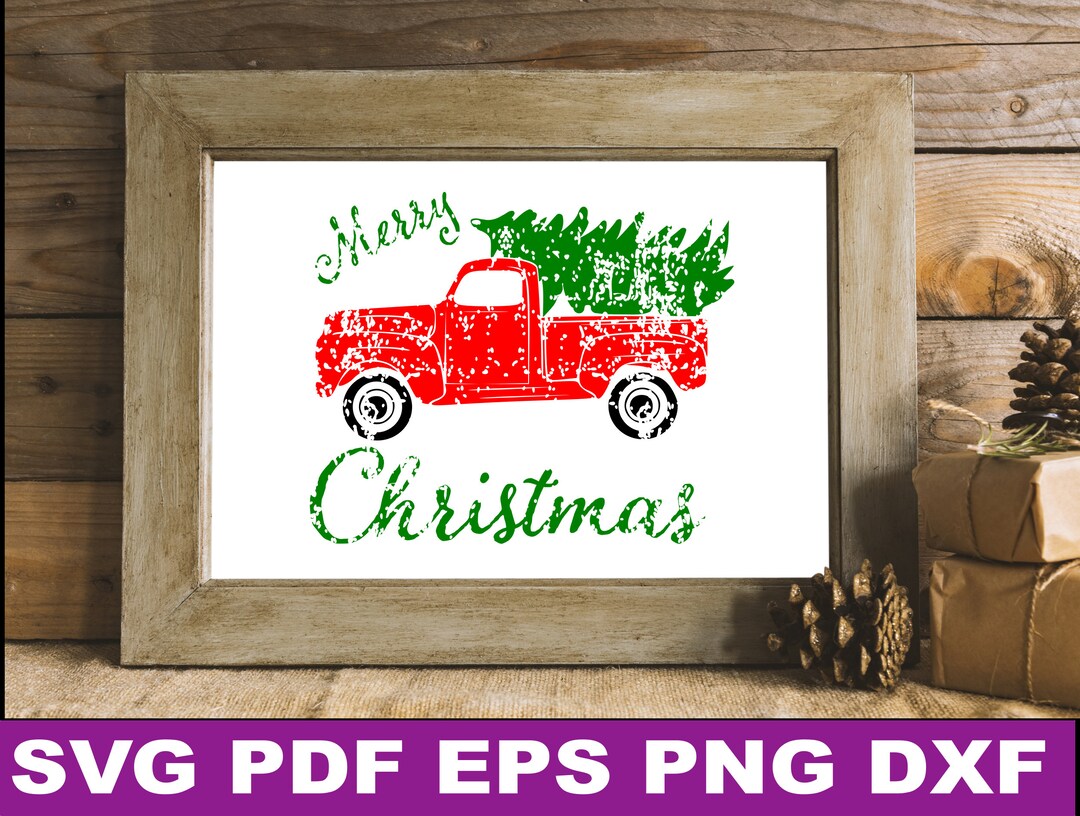 Red Truck Svg Red Truck With Christmas Tree Red Truck With - Etsy