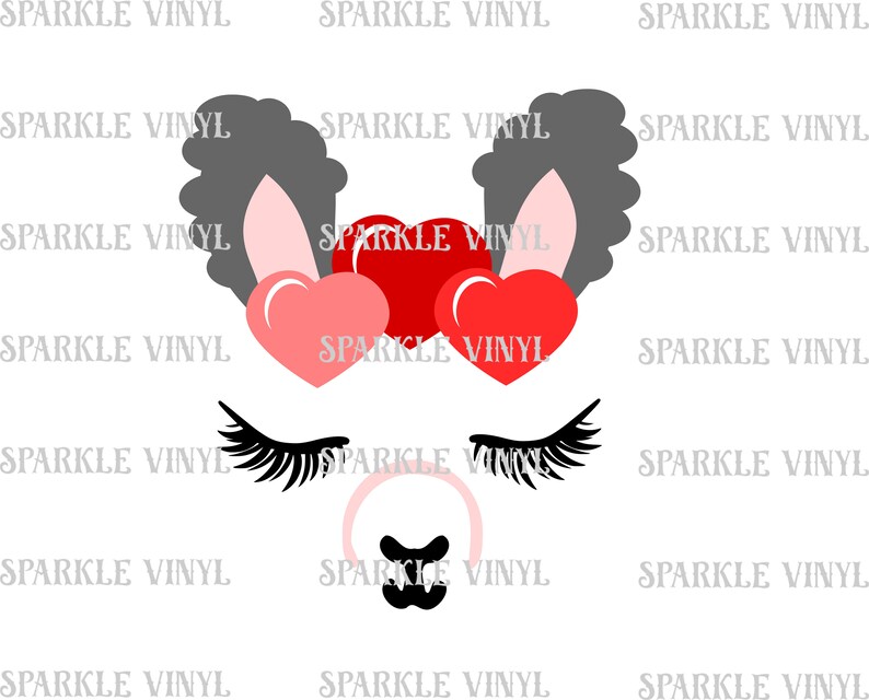 Download Llama Heart Llama valentine LLama Face svg Girl Llama | Etsy