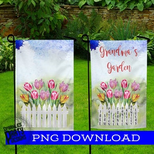 Nonna Tulipano Molti nomi Benvenuto Giardino modello Sublimation Transfer Design Download png, Sublimate, Nonna, Nonna, Nana