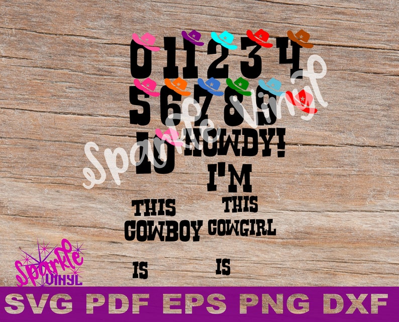 Download SVG Cowboy Cowgirl Birthday Party Age Numbers svg cut ...