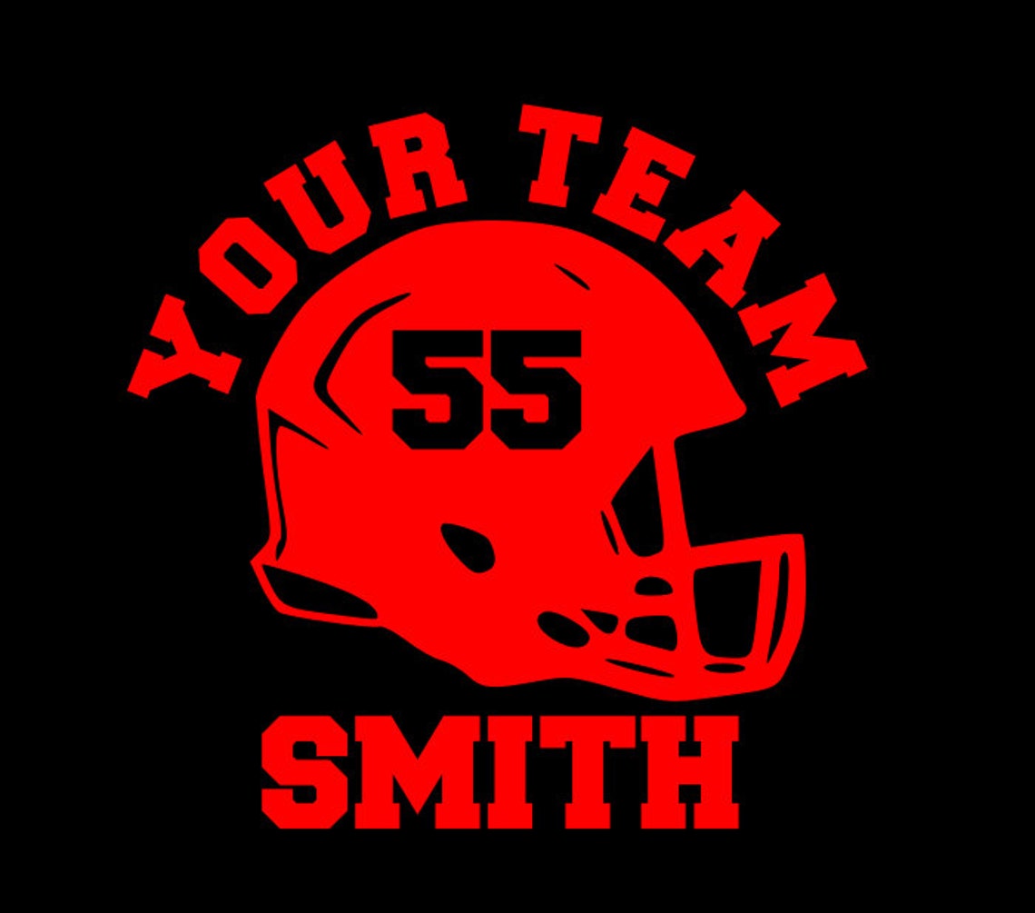 Custom Football Helmet Decal Team Name Your Name Your Etsy