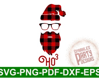 Santa Ho 3 Christmas Buffalo Plaid Shirt cut file svg for cricut or Shillouette, Svg Christmas Santa, Buffalo Plaid Santa SVG Iron on